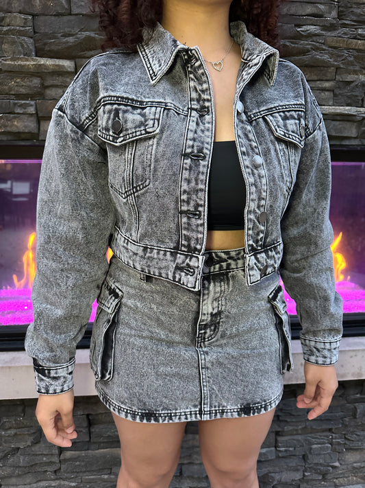 AUTUMN CHIC JACKET - BLACK WASH